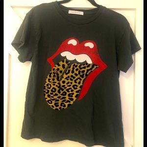 Daydreamer leopard rolling stone t-shirt Sz S